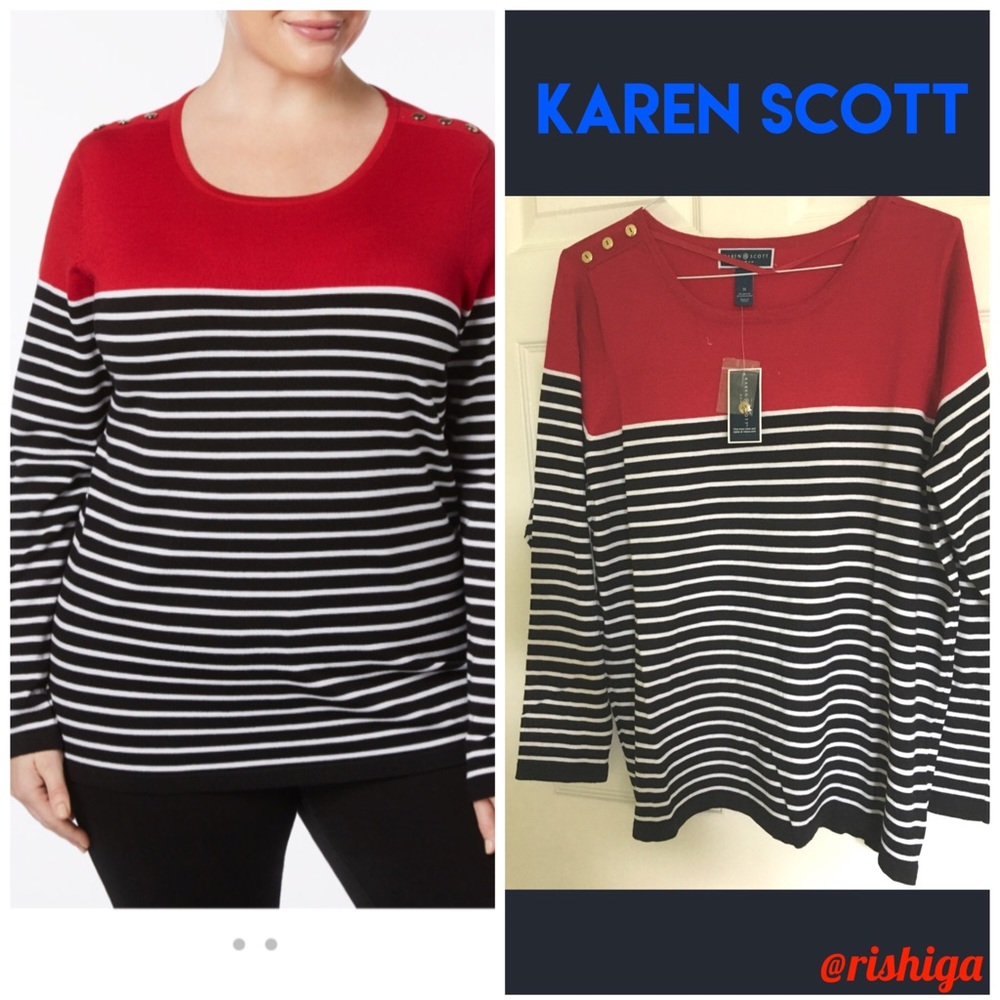 🔸NWT Karen Scott Plus Sweater, 1X, NWT